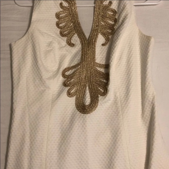 White and gold Lilly Pulitzer Janice size 2 - Picture 5 of 6